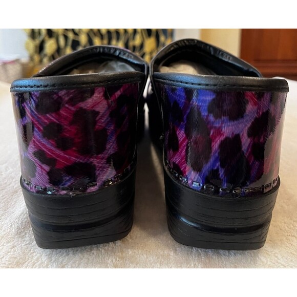 Dansko Size 39 ( US 8.5-9) Purple Leopard Print Professional Nursing Clogs Shoes - Picture 6 of 10